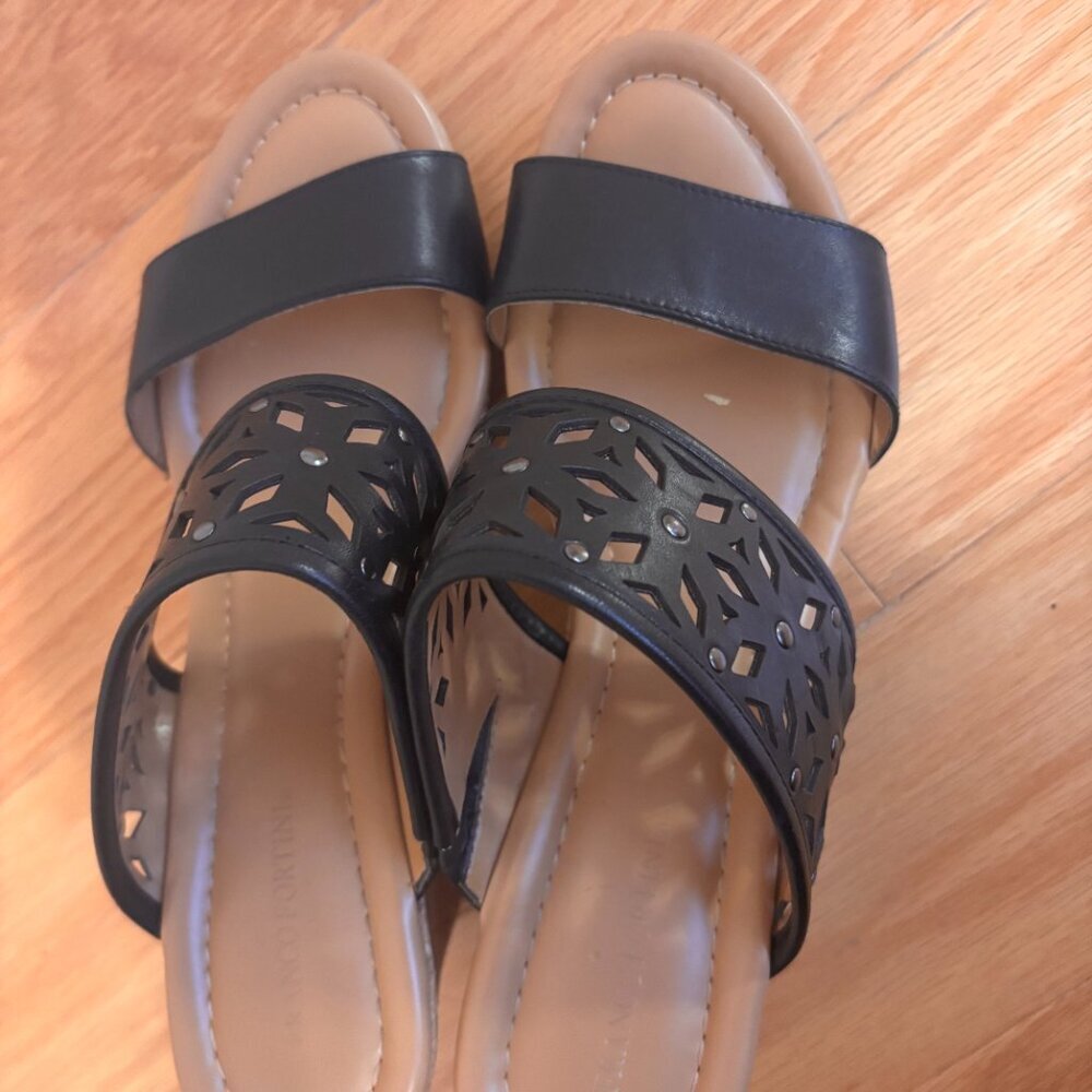 Franco Fortini Women’s Platform Wedges Strappy Sandals - Black Size 10 - Picture 5 of 6
